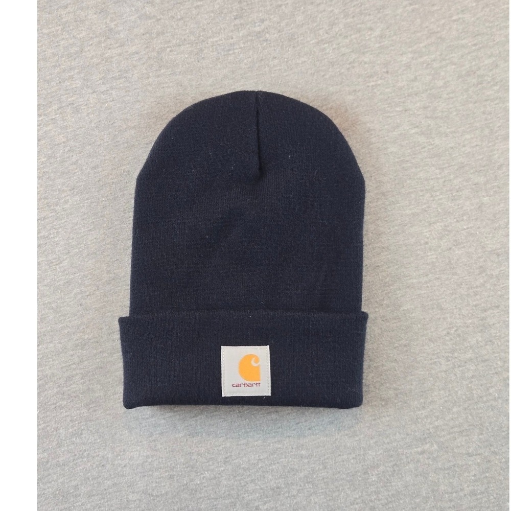 Carhartt Watch Cap Beanie Unisex OSFA Navy Knit A18 Logo Embroidered Workwear